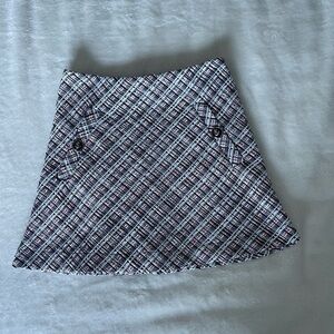 Zara Black Red Tweed Skirt